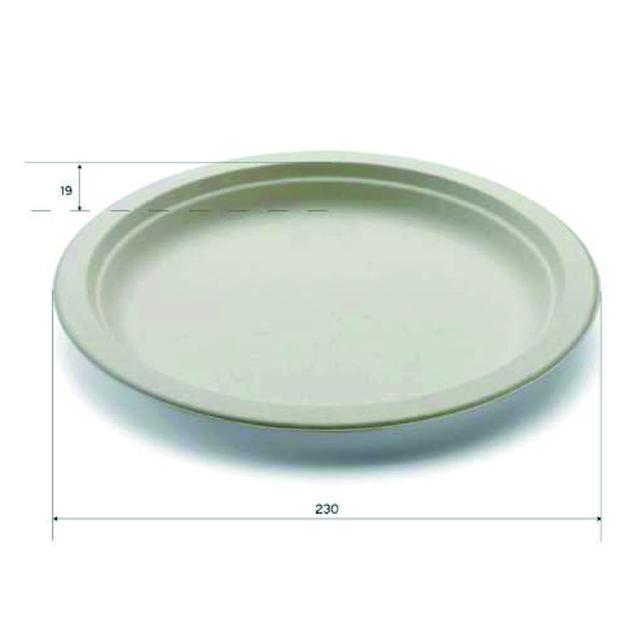 PIATTO TONDO IN POLPA 23CM 50PZ(SDG)