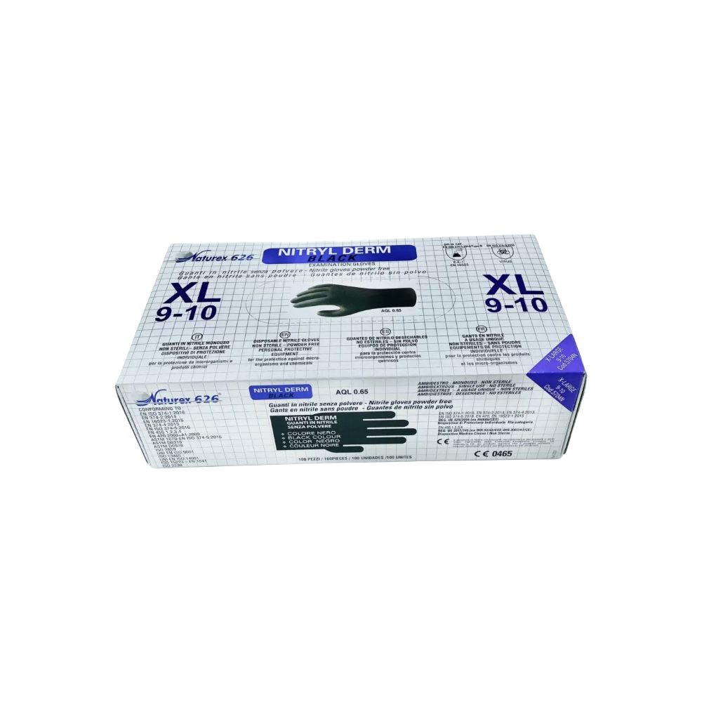 GUANTI NERI NITRYL DERM 100PZ XL(IM)