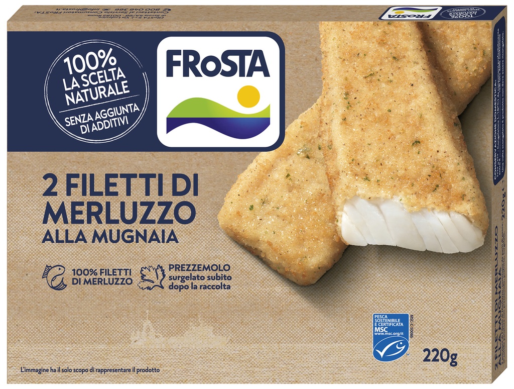 2 FILETTI DI MERLUZZO ALLA MUGNAIA 8CFX220GR